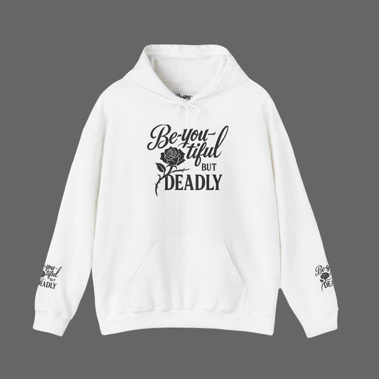 Be-You-tiful but Deadly Hoodie, Cozy Sweatshirt for Trendy Individuals, Perfect for Casual Outfits, Gift Idea for Her, Floral Graphic [...]
