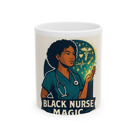 Black Nurse Magic Ceramic Mug, Inspirational Gift for Nurses, 11oz or 15oz, Perfect for Medical Professionals, Nurse Appreciation, [...]
